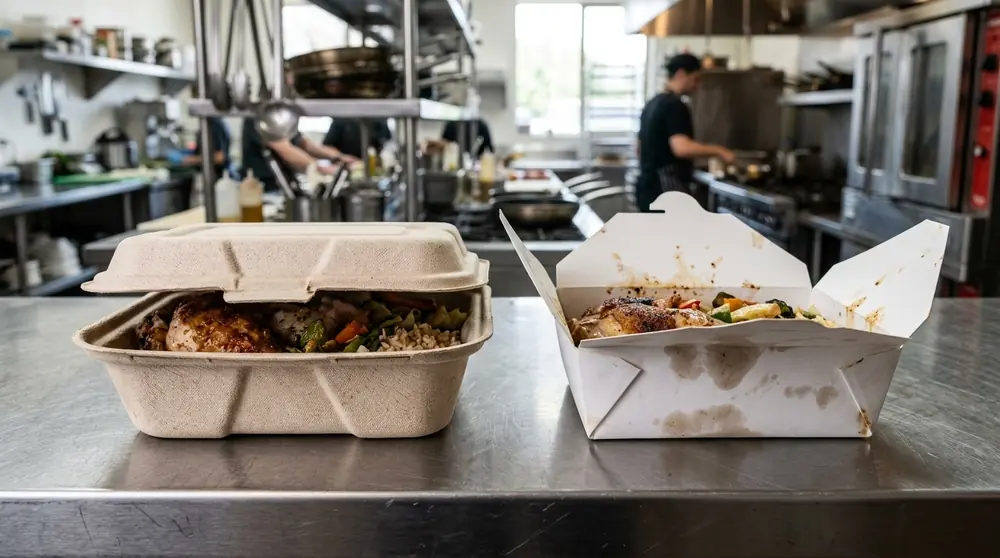 Sugarcane Bagasse vs Paperboard Takeaway Packaging Comparison