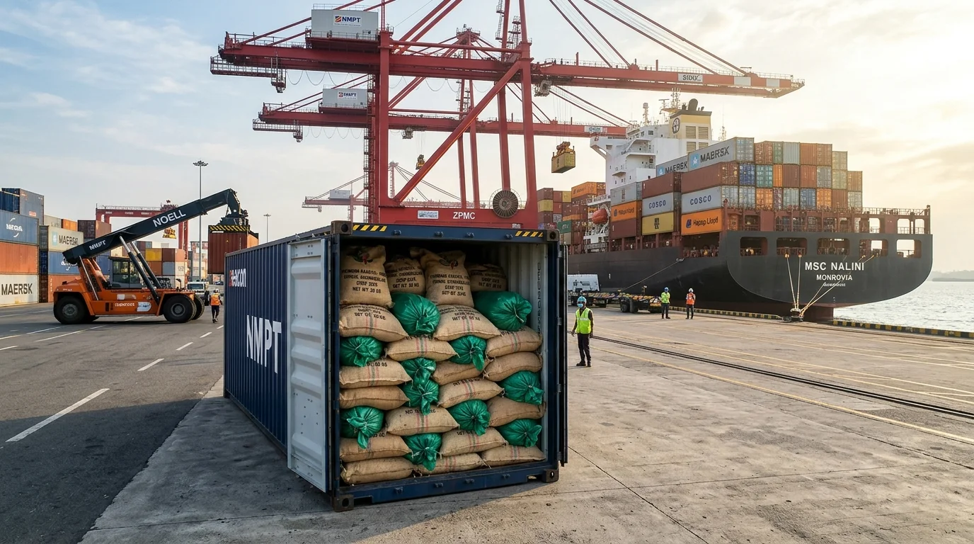 FOB Mangalore Indian Green Coffee Export Loading at NMPA Berth