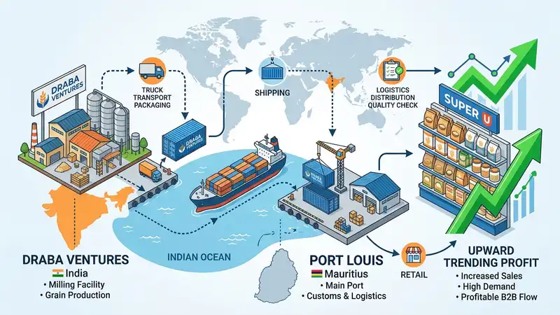 Mauritius B2B Supply Chain Flow Infographic