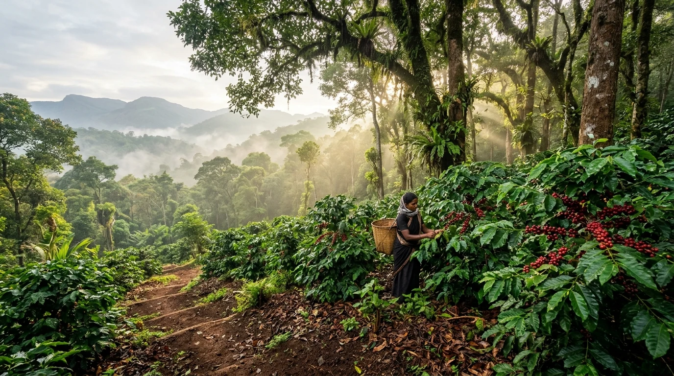 Café Indien Certifié Rainforest Alliance Gros: Approvisionnement Bio Western Ghats